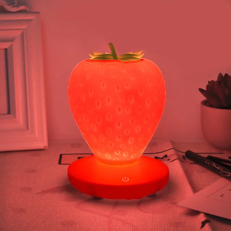 Lumiberry - Draagbare keramische LED tafellamp in Aardbei Design