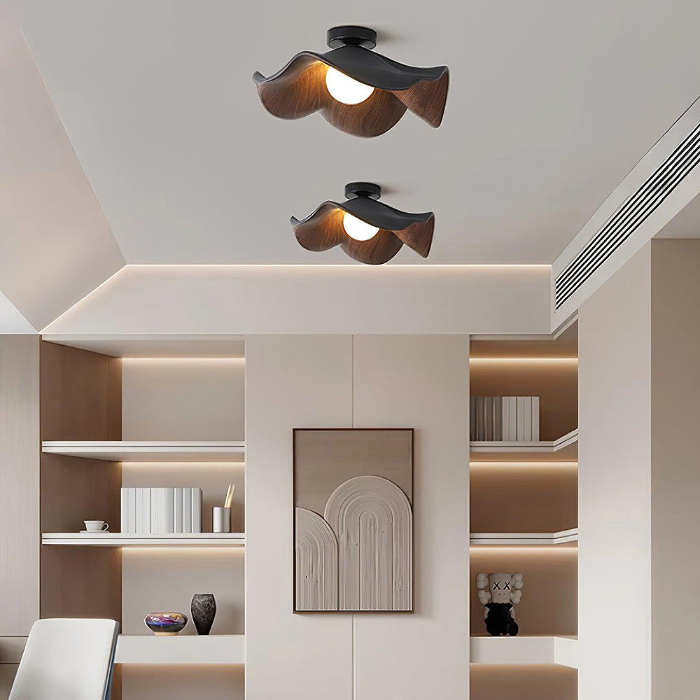 Lumora – Træ Design Loftlampe med Skandinavisk Touch