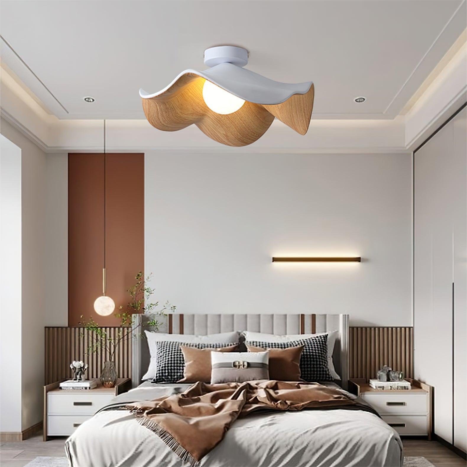 Lumora – Træ Design Loftlampe med Skandinavisk Touch