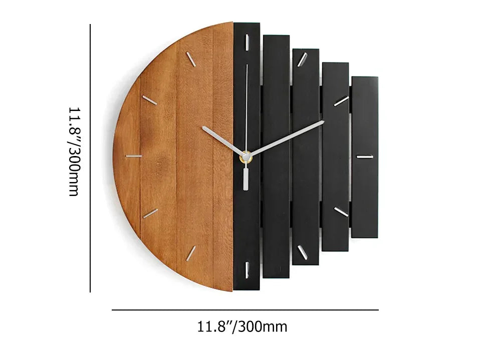 Lunara – Grote houten wandklok met natuurlijk design