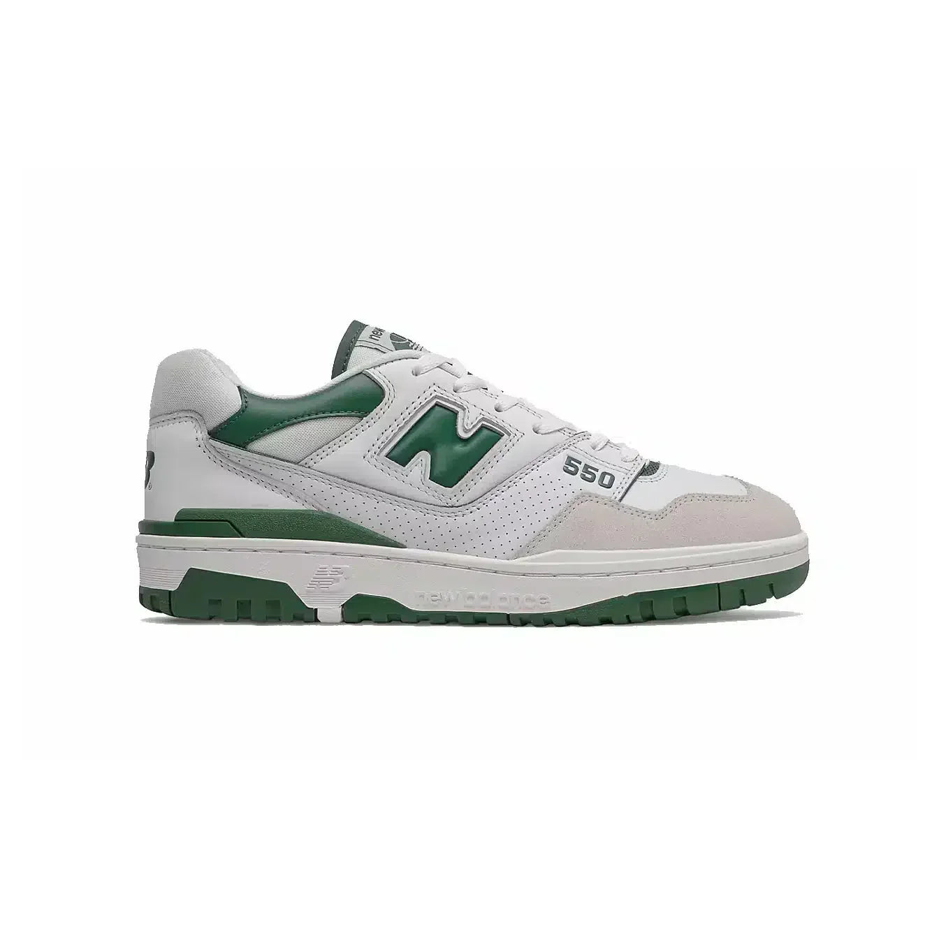 New Balance 550 Retro Sneakers til herrer – Hvide og grønne i læder