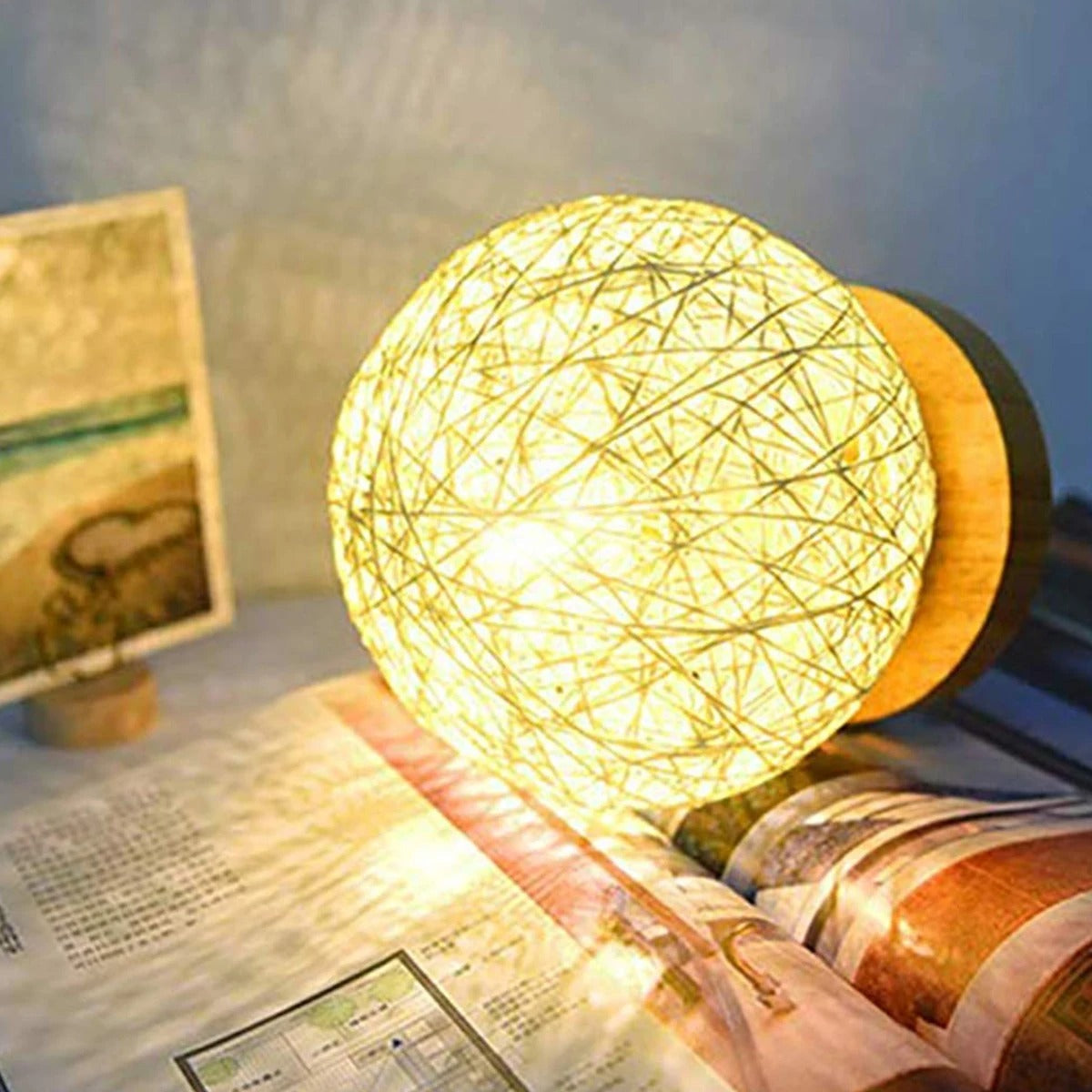 Natura – Handgemaakte Dimbare Rattan Tafellamp