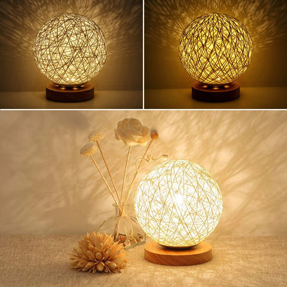 Natura – Handgemaakte Dimbare Rattan Tafellamp