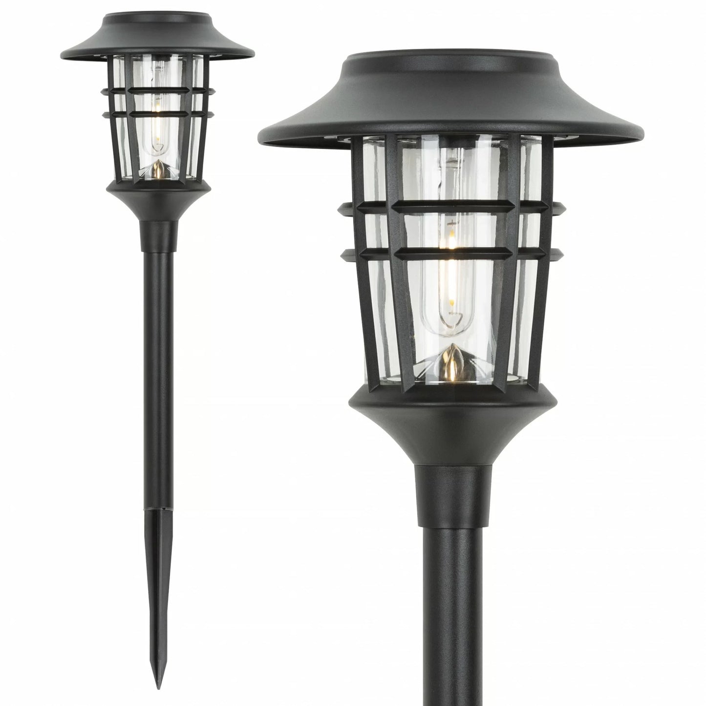 Solflare – Set van 6 sfeervolle solar buitenlampen met vlammeneffect