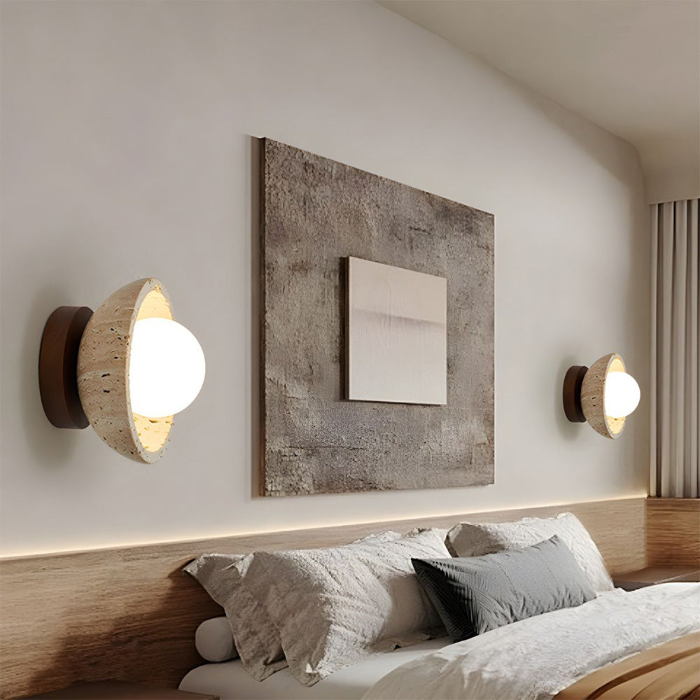 Stonera – Beige design wandlamp met natuurlijke uitstraling