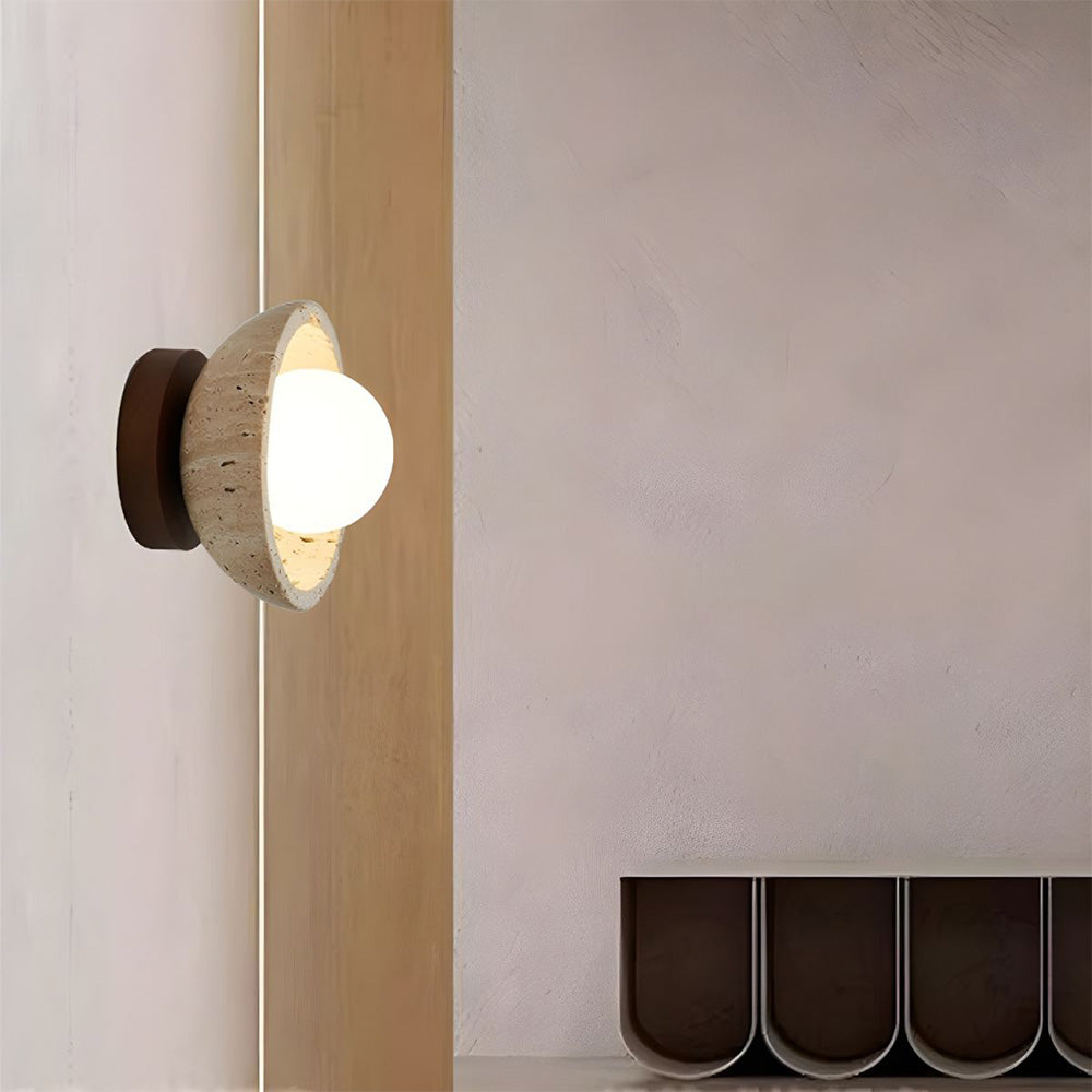 Stonera – Beige design wandlamp met natuurlijke uitstraling