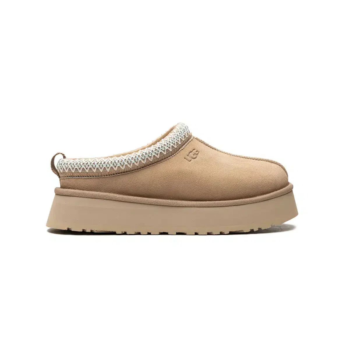 UGG Tazz Sand Beige pantoffels – Elegant en comfortabel met verhoogde zool