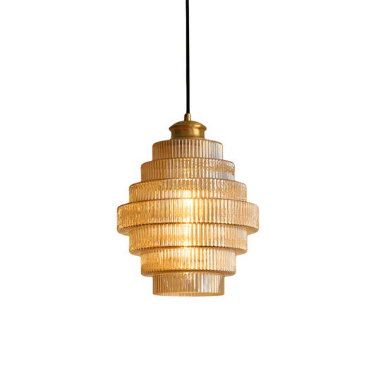 Aurelia – Luxe messing design plafondlamp met glazen kap
