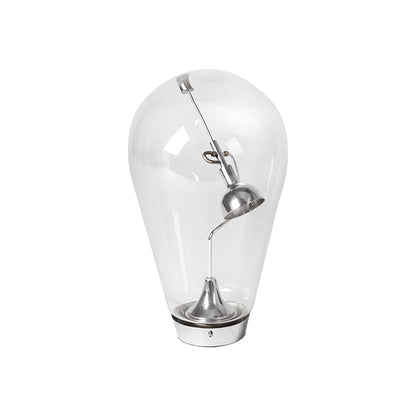Industriële glazen LED tafellamp met dimbare functie, perfect als sfeerverlichting of bureaulamp.