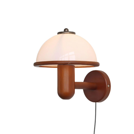 "VIRANA – Natuurlijke wandlamp met houten afwerking, geschikt voor binnen en buiten gebruik."