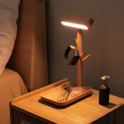 VIVARA – Tafellamp met opslagfunctie voor nachtkastje, modern en praktisch design.
