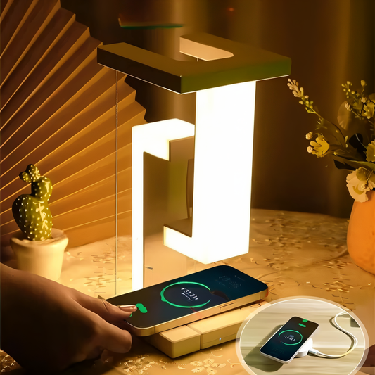 Lumoria – Zwevende LED Tafellamp met Draadloos Oplaadstation