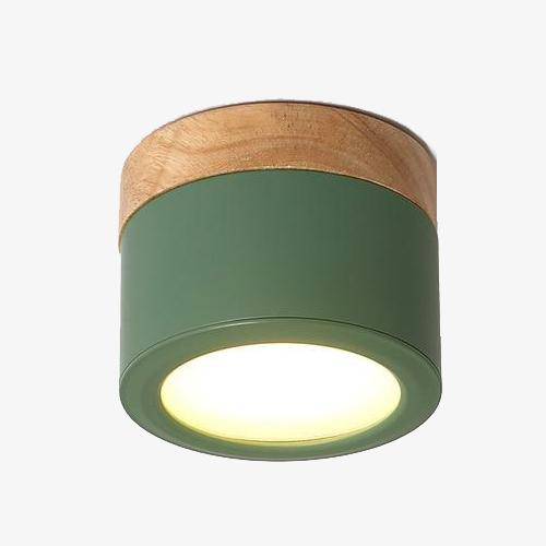 Allan - Moderne LED Spot van Hout en Gekleurd Metaal